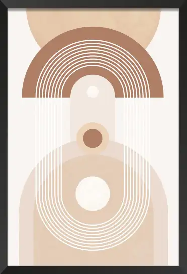 Affiche Minimaliste Boho - Arches et cercles ton terracotta et beige