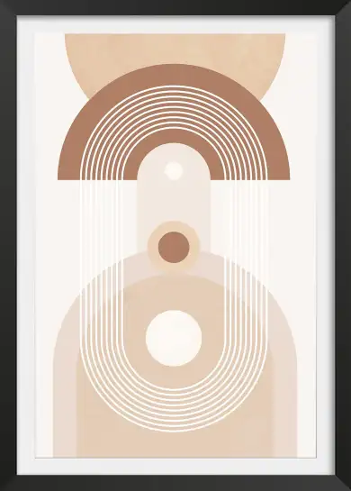Affiche Minimaliste Boho - Arches et cercles ton terracotta et beige