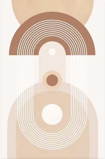 Affiche Minimaliste Boho - Arches et cercles ton terracotta et beige