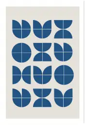 Affiche Motif Bleu Canard - Formes géométriques d'inspiration scandinave