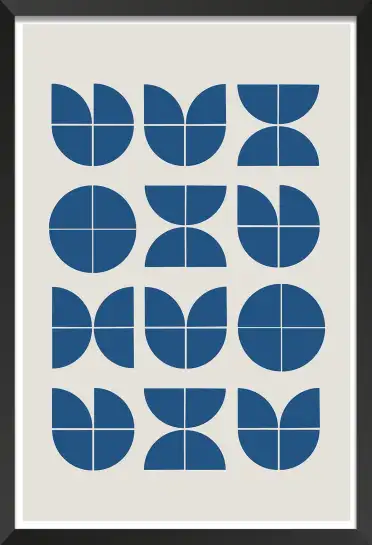 Affiche motif bleu canard scandinave