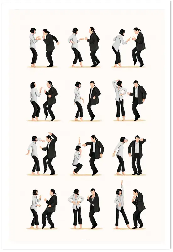 Affiche Danse Culte - Séquence de pas de danse iconique