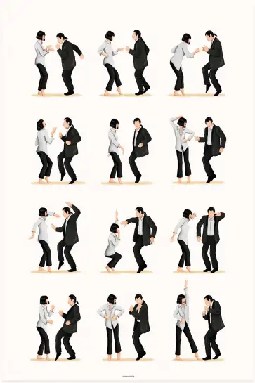 Affiche Danse Culte - Séquence de pas de danse iconique