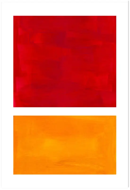 Affiche Minimaliste Couleur - Aplats de peinture rouge et orange