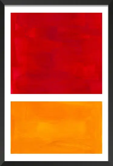 Affiche Minimaliste Couleur - Aplats de peinture rouge et orange