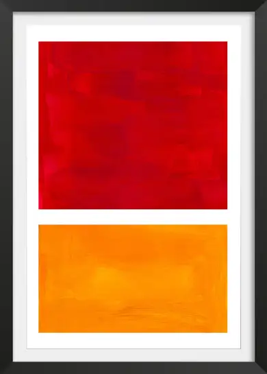 Affiche Minimaliste Couleur - Aplats de peinture rouge et orange