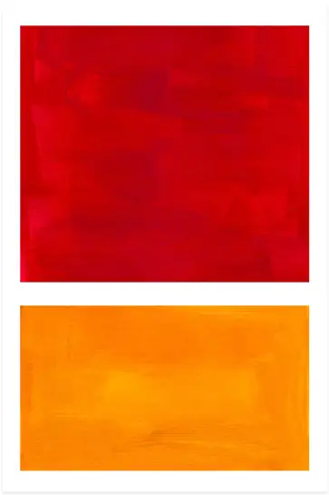 Affiche Minimaliste Couleur - Aplats de peinture rouge et orange
