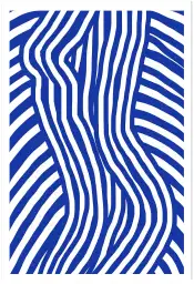 Tableau contemporain bleu motifs d'ondes
