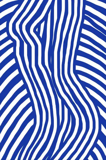 Tableau contemporain bleu motifs d'ondes