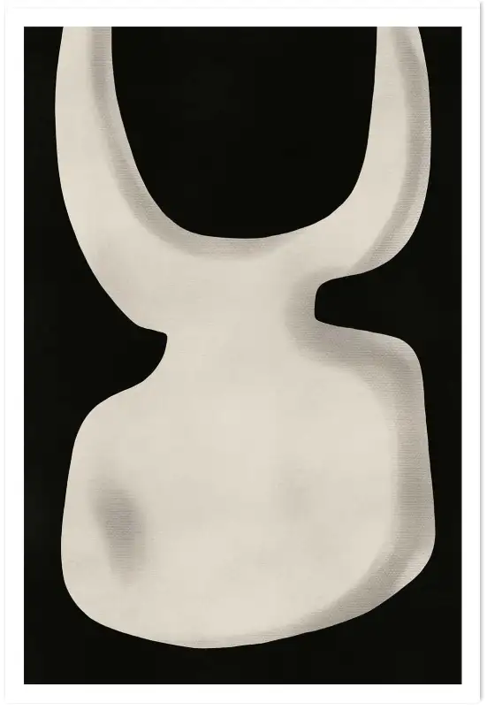 Tableau abstrait noir et blanc - Sculpture minimaliste contemporaine