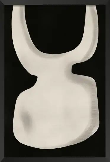 Tableau abstrait noir et blanc - Sculpture minimaliste contemporaine