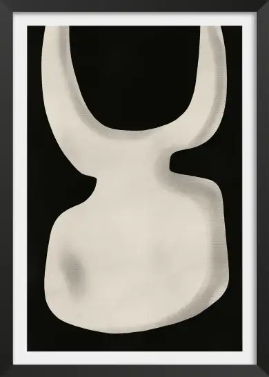 Tableau abstrait noir et blanc - Sculpture minimaliste contemporaine