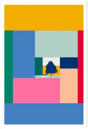 Affiche paysage abstrait géométrique