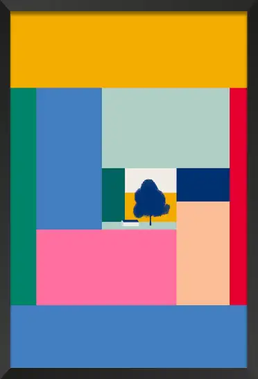 Affiche paysage abstrait géométrique