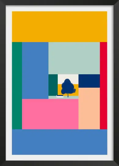 Affiche paysage abstrait géométrique