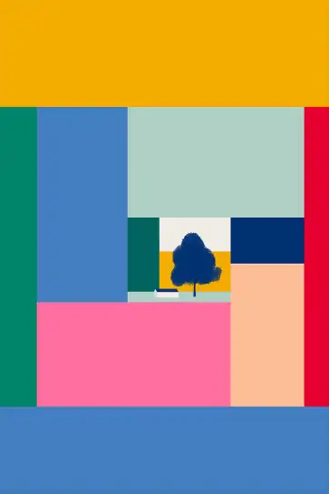 Affiche paysage abstrait géométrique