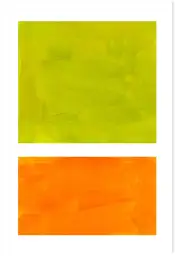 Tableau abstrait vert citron et orange solaire - Composition contemporaine