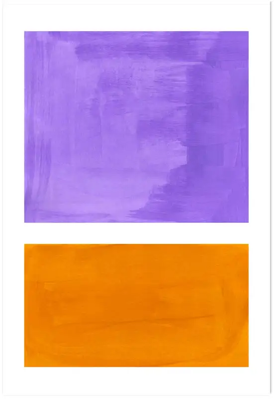 Tableau abstrait violet et orange - Harmonie de couleurs contemporaines