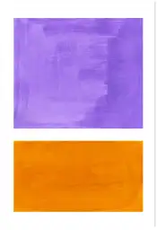 Tableau abstrait violet et orange - Harmonie de couleurs contemporaines
