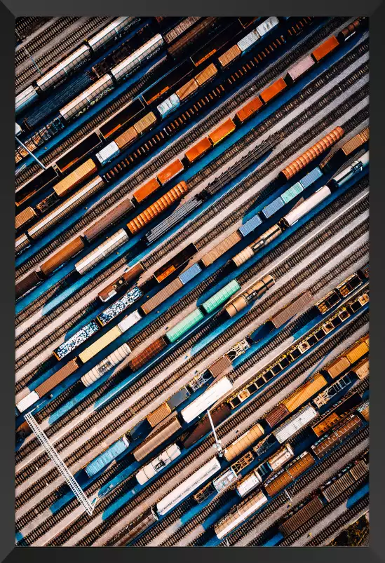 Industrialisation et frêt - poster style industriel