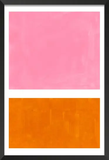 Tableau abstrait rose et orange - Composition minimaliste aux tons chaleureux