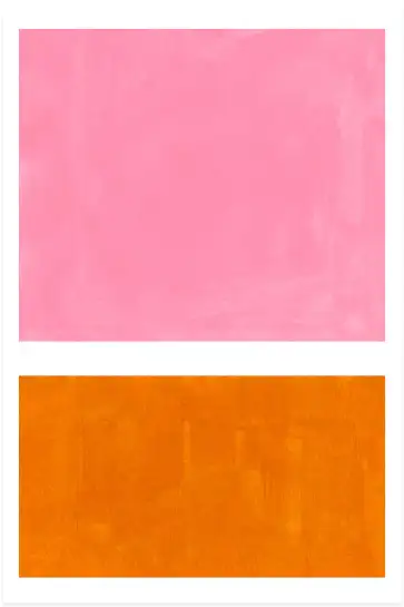 Tableau abstrait rose et orange - Composition minimaliste aux tons chaleureux