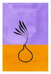 Tableau illustration vase violet et orange