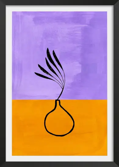Tableau illustration vase violet et orange