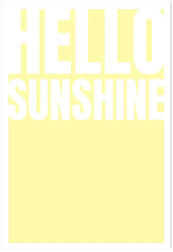 Tableau typographique jaune soleil