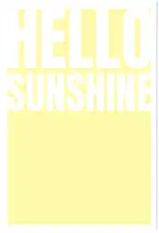 Tableau typographique jaune soleil