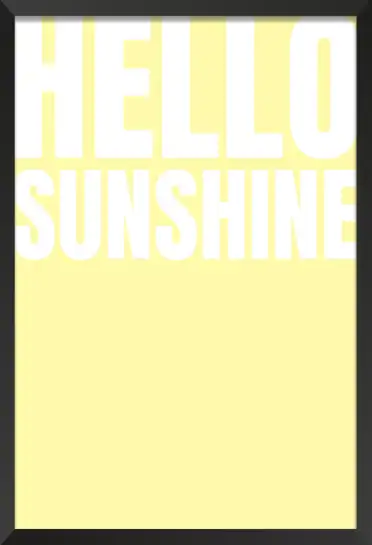Tableau typographique jaune soleil