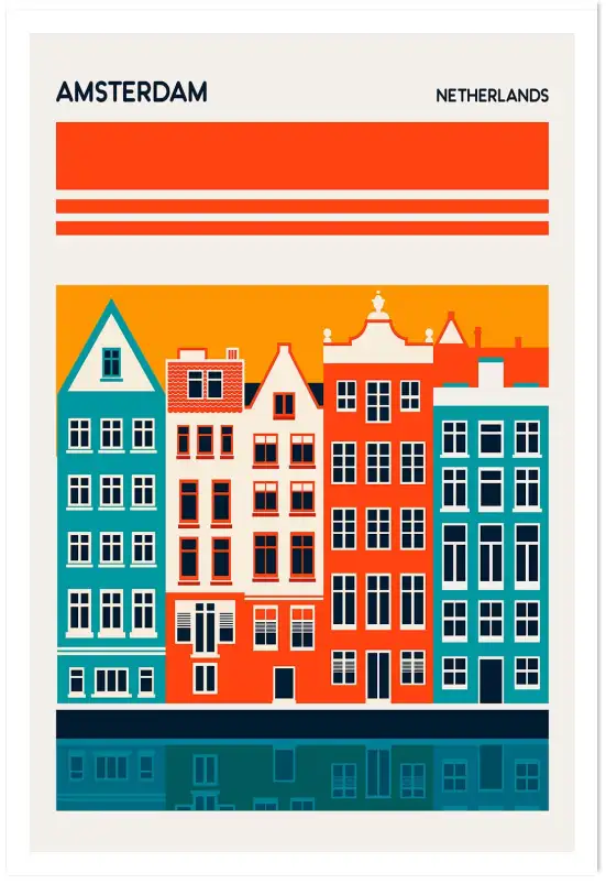 Tableau voyage amsterdam vintage
