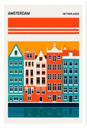 Tableau voyage amsterdam vintage