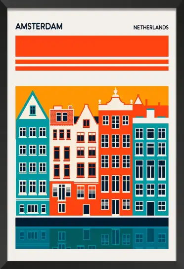 Tableau voyage amsterdam vintage