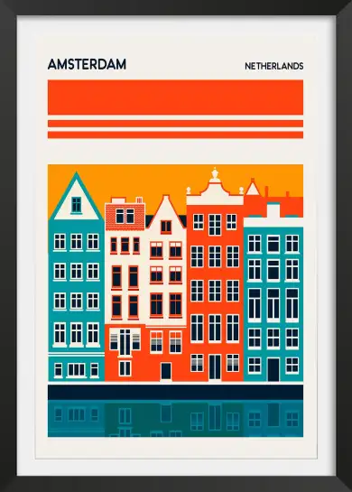 Tableau voyage amsterdam vintage