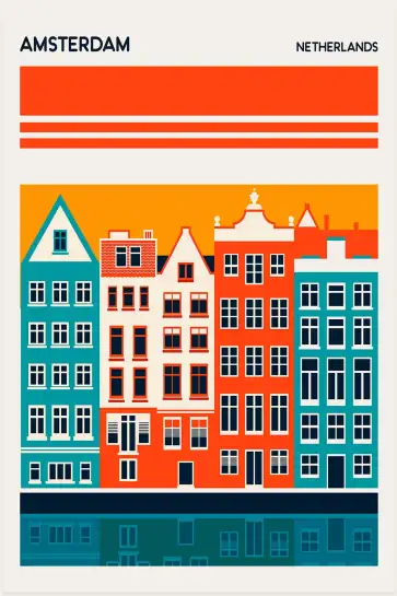 Tableau voyage amsterdam vintage