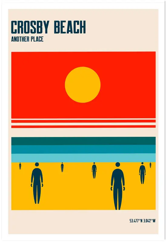 Tableau paysage crosby beach minimaliste