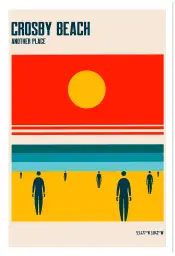 Tableau paysage crosby beach minimaliste
