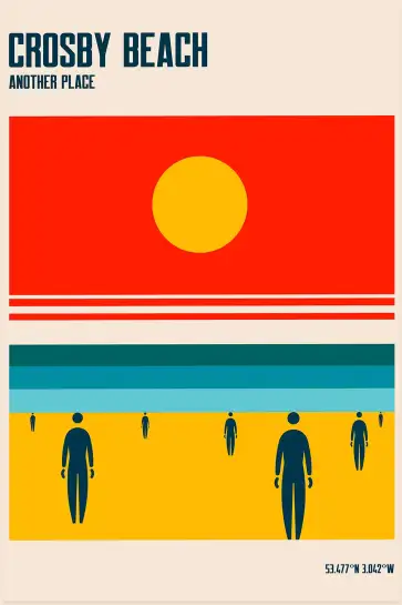 Tableau paysage crosby beach minimaliste