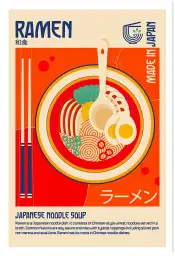 Tableau illustration cuisine japonaise ramen