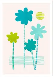 Tableau illustration palmiers pop