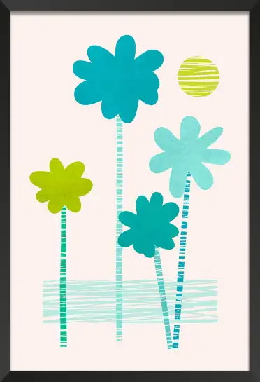 Tableau illustration palmiers pop