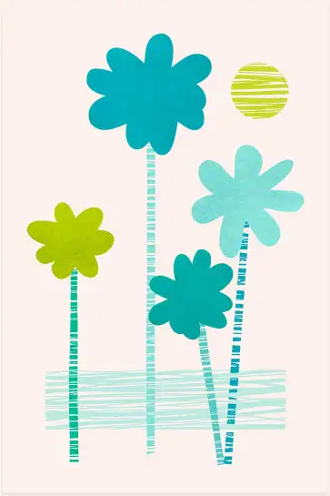 Tableau illustration palmiers pop