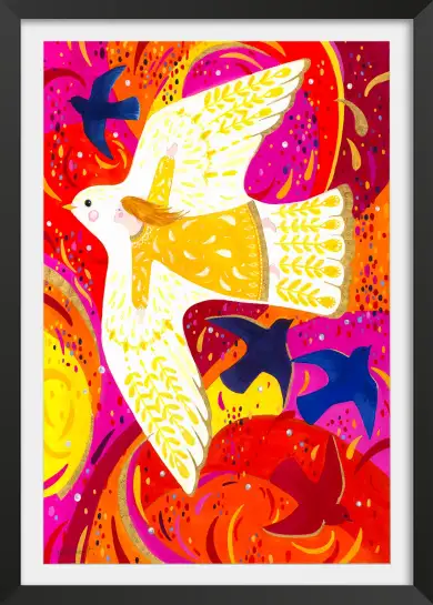Affiche envol fantastique et colombe géante