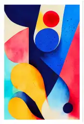 Affiche composition abstraite aquarelle vive