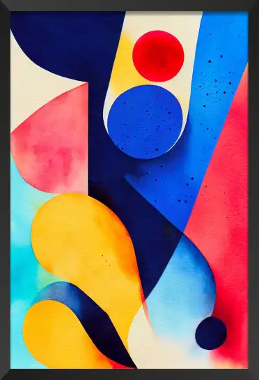 Affiche composition abstraite aquarelle vive
