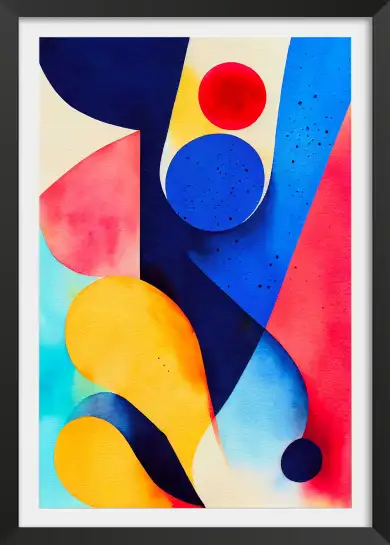 Affiche composition abstraite aquarelle vive