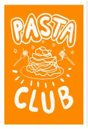 Affiche illustration ludique pasta club
