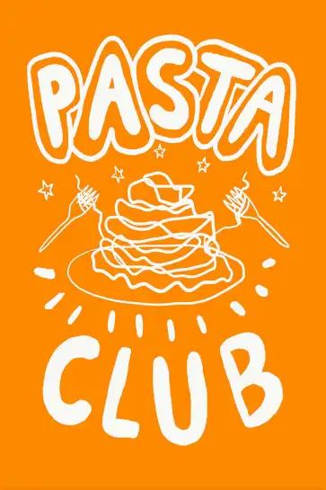 Affiche illustration ludique pasta club