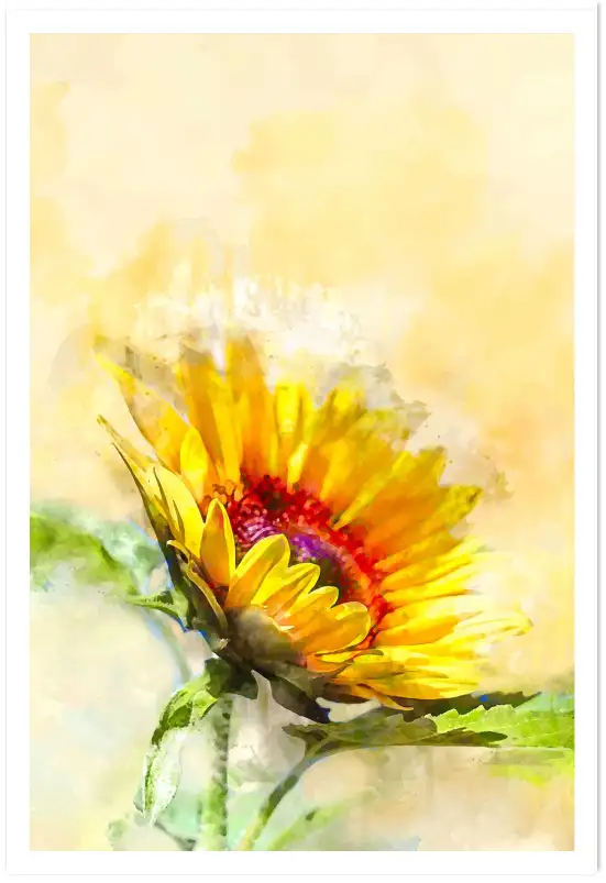 Affiche tournesol lumineux art végétal